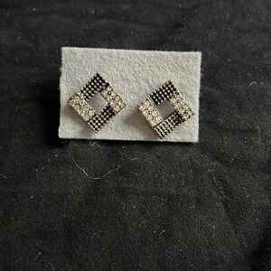 Vintage square diamond pave earrings